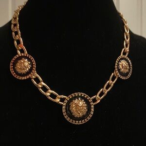 Vintage Gold Lion Pendant Necklace